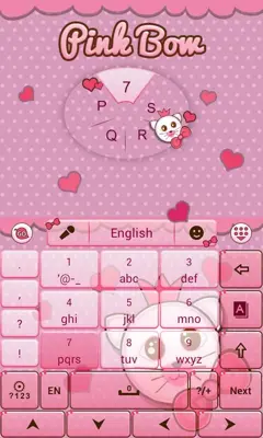 Pink Bow GO Keyboard Theme android App screenshot 0