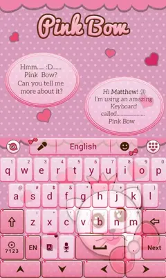 Pink Bow GO Keyboard Theme android App screenshot 1