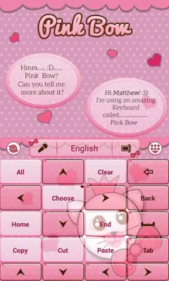 Pink Bow GO Keyboard Theme android App screenshot 2